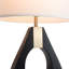 Pearson Table Lamp - Ebony Wood, Weathered Brass, White Cotton-Linen Shade