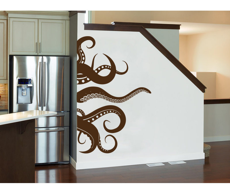 Adhésif décoratif Octopus Kraken Tentacles, Brun