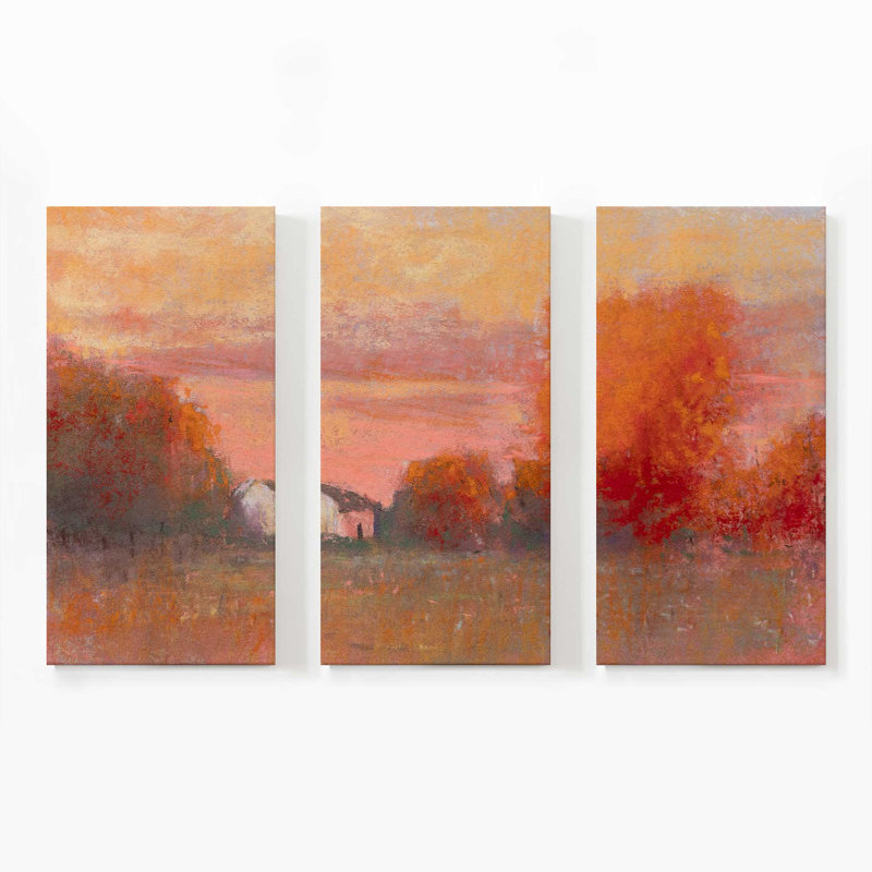 Ciel tangerine | Impression sur toile 3 panneaux, H 36 po x l 54 po
