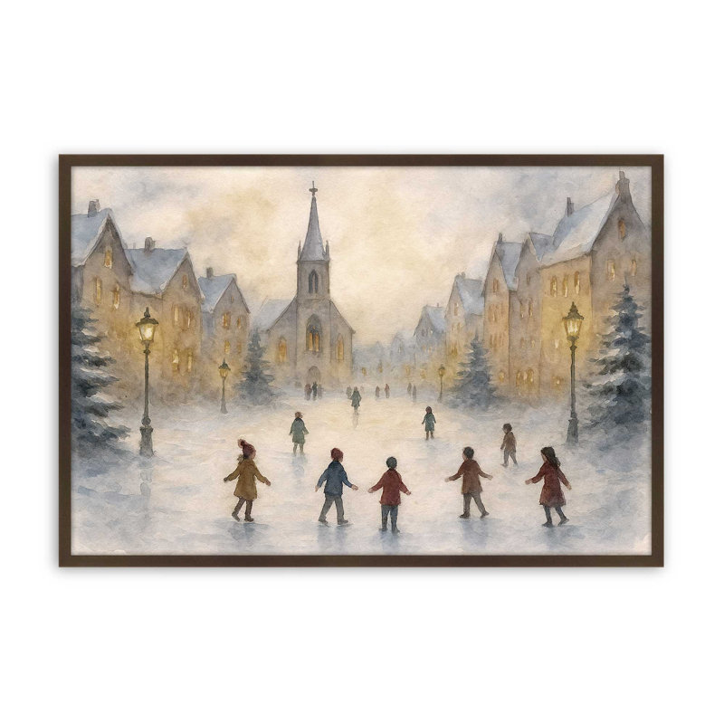 «Frosted Village Joy», reproduction d'art, 12 po x 16 po, Brun Belvinder