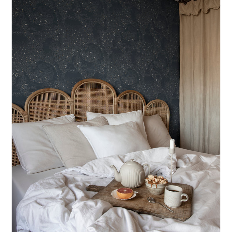 Jordnara Floral Wallpaper Roll, Indigo Blue