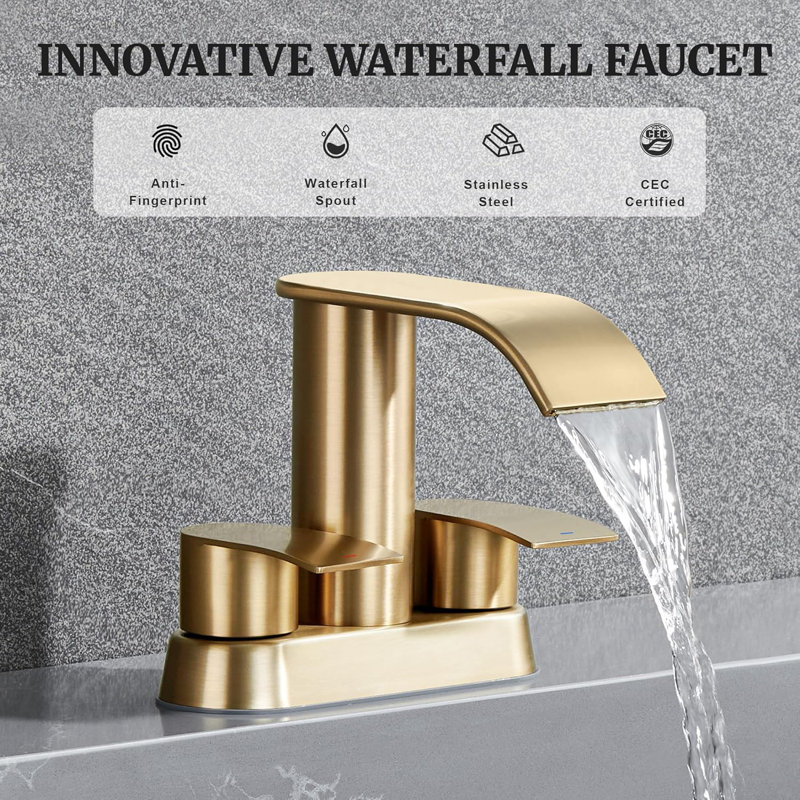 Robinet pour salle de bain Waterfall, Acier Inoxydable