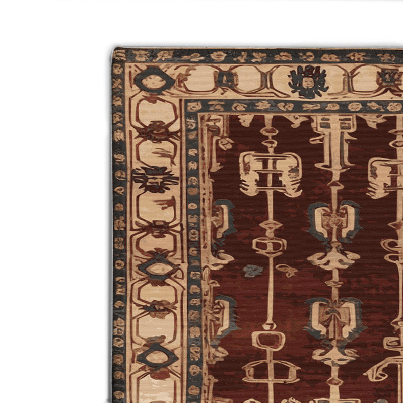 Tapis d'intérieur et d'extérieur brun français, Rectangulaire 2 pi x 3 pi