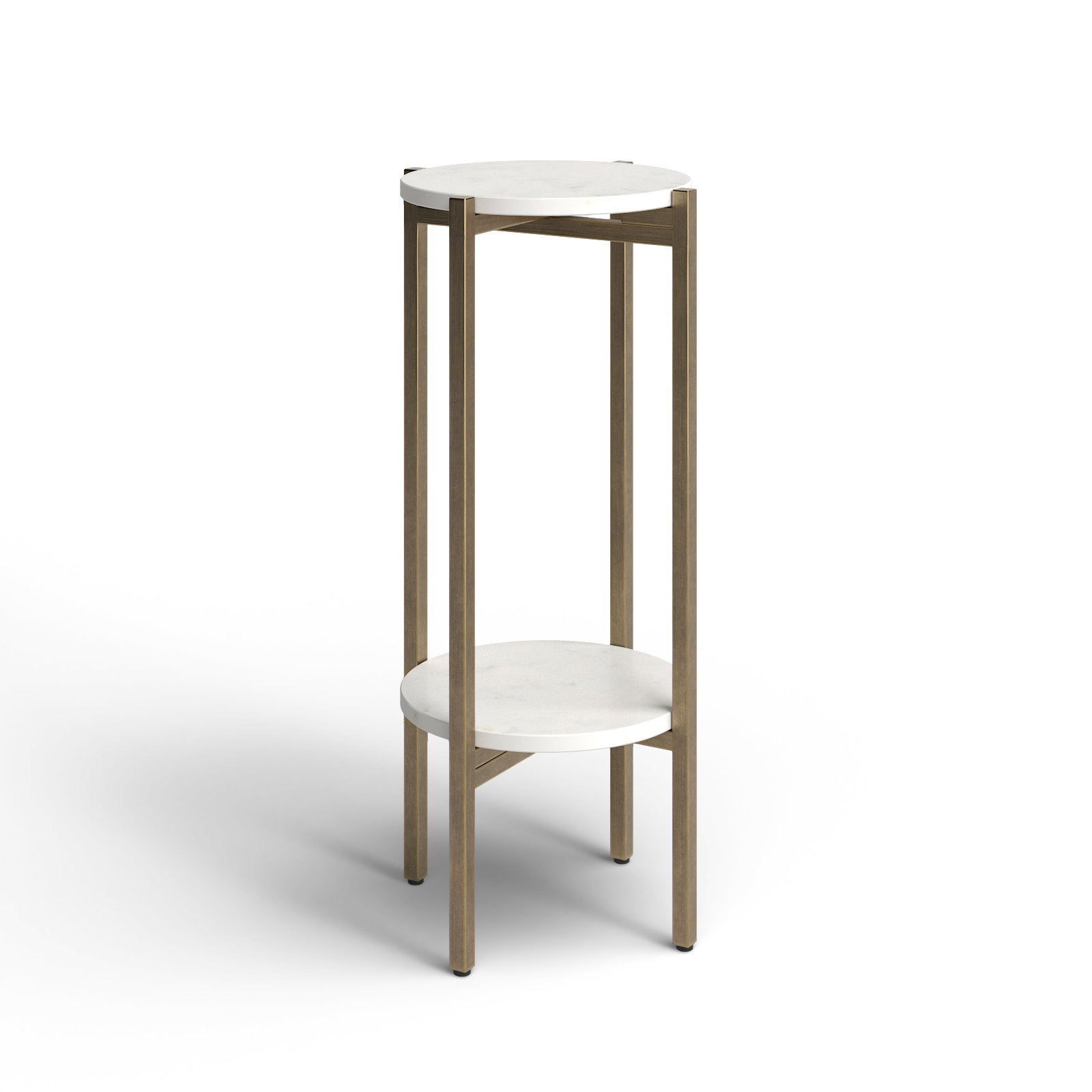 Oakdale Multi-Tiered Plant Stand, Gold/White, 25" H x 11" W x 11" D