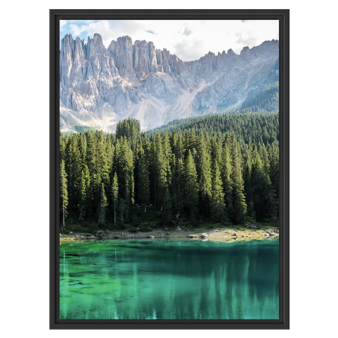 Gerahmtes Wandbild Wunderschöner klarer Bergsee