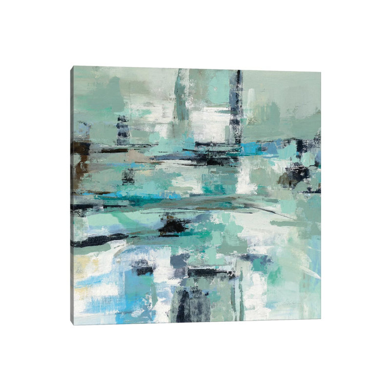 Sage Sea Foam by Silvia Vassileva - Wrapped Canvas Painting, 66.04 cm H x 66.04 cm W x 1.91 cm D