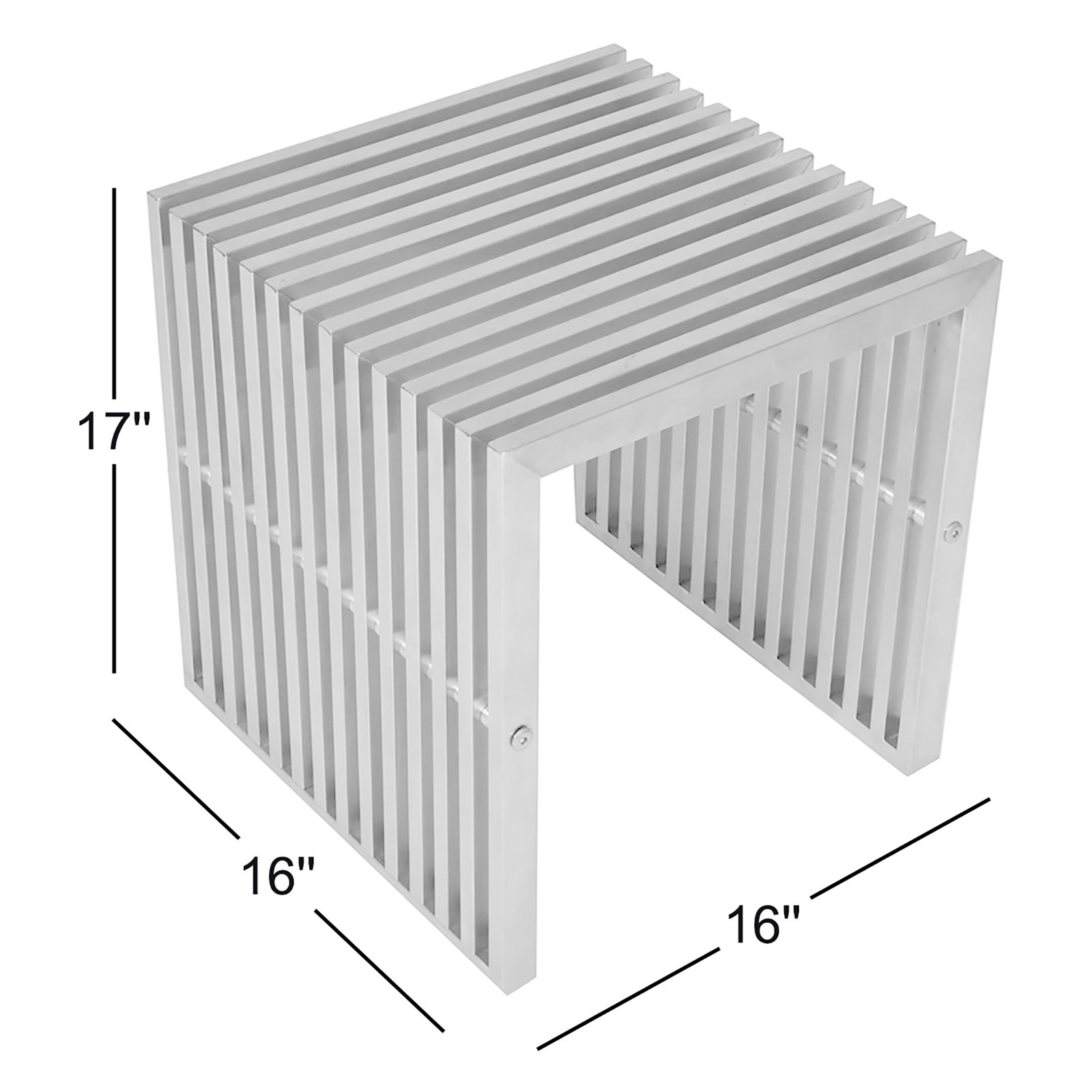 Jules Accent Stool, Silver