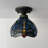 8 in. 1 - Light Bronze and Stained Glass / Tiffany LED Bowl Ceiling Fan Light Kit-1819597164