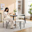 2 chaises de salle à manger modernes blanches - siège rembourré de mousse avec housse en forme de boucle (de 2) avec base en fer stable