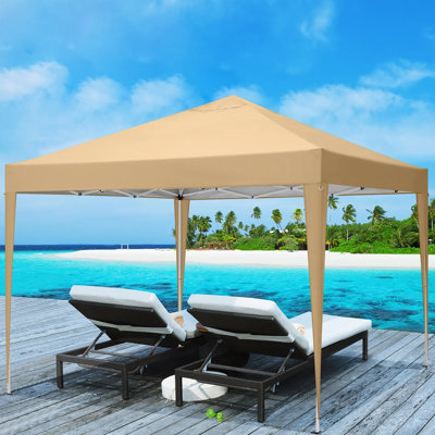 10x10 Pop Up Canopy Tent Without Sidewall, UPF 50+ Waterproof Outdoor Canopy, Instant Tent Portable Canopies Gazebo for Commercial Sun Shade Party Backyard with 4 Sandbags
