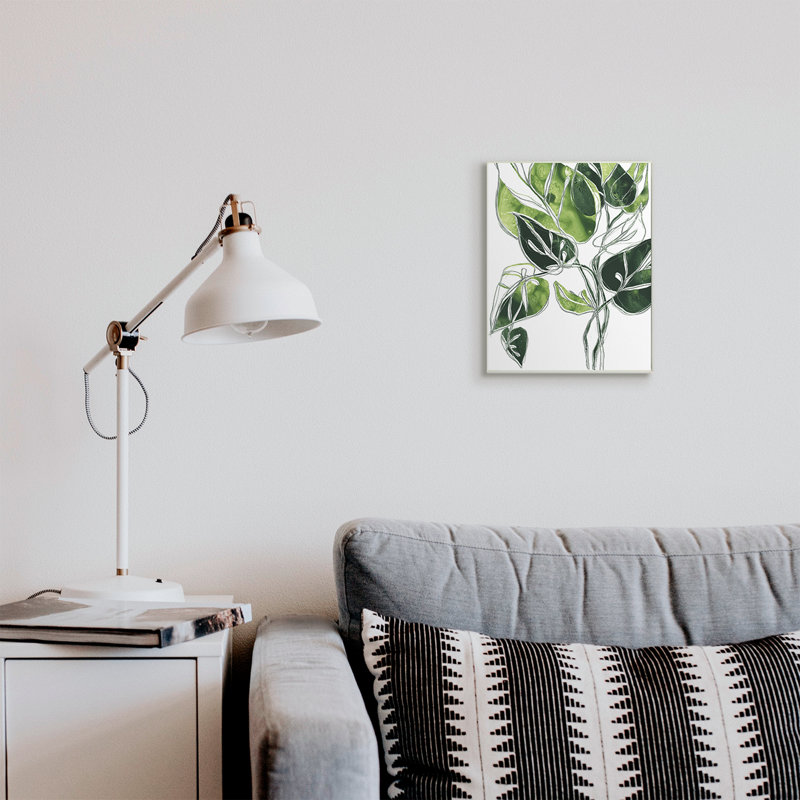 Feuilles de palmier complexes aux feuilles vertes uniques, Plaque murale, H 15 po x l 10 po