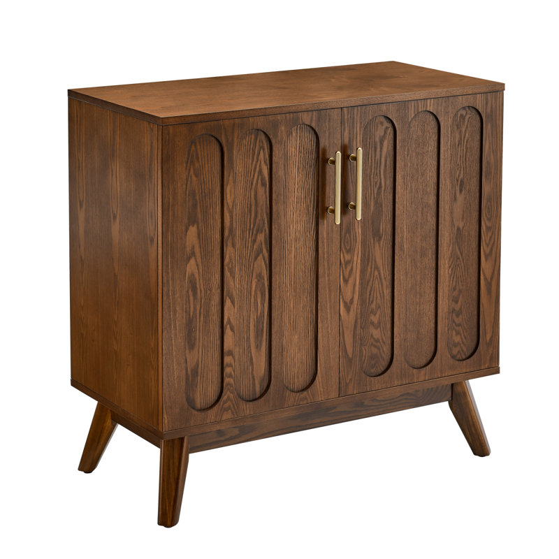 Mid Century Fluted Sideboard With Solid Wood Legs