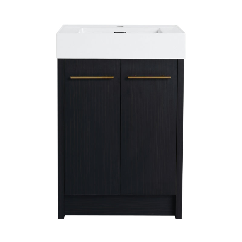 Meuble-lavabo autoportant avec lavabo en résine