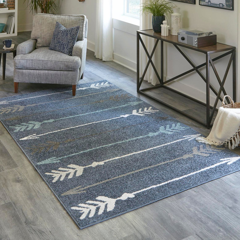 Downer Abstract Indoor Rug, Rectangle 5'3" x 8'