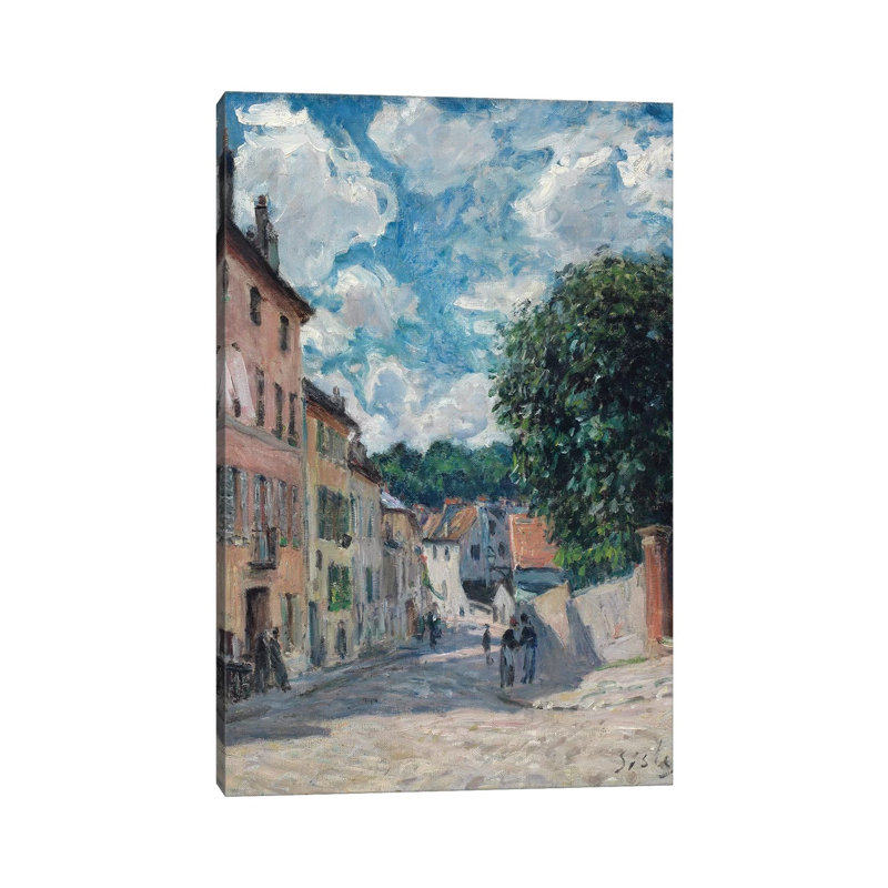 A Street, possibly in Port-Marly, 1876 by Alfred Sisley - 1 Piece Wrapped Canvas Wall Art, 30.48cm H x 20.32cm W