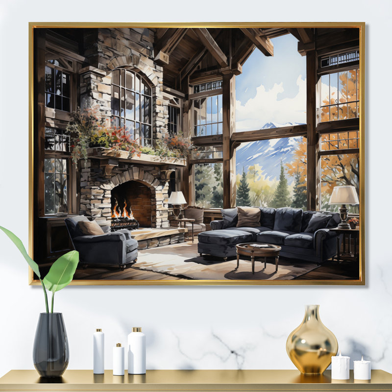 Hotels Lodges Serenity Retreat VI - Architecture Canvas Wall Art, H 34 po x l 44 po x P 1,5 po, Cadre flottant doré