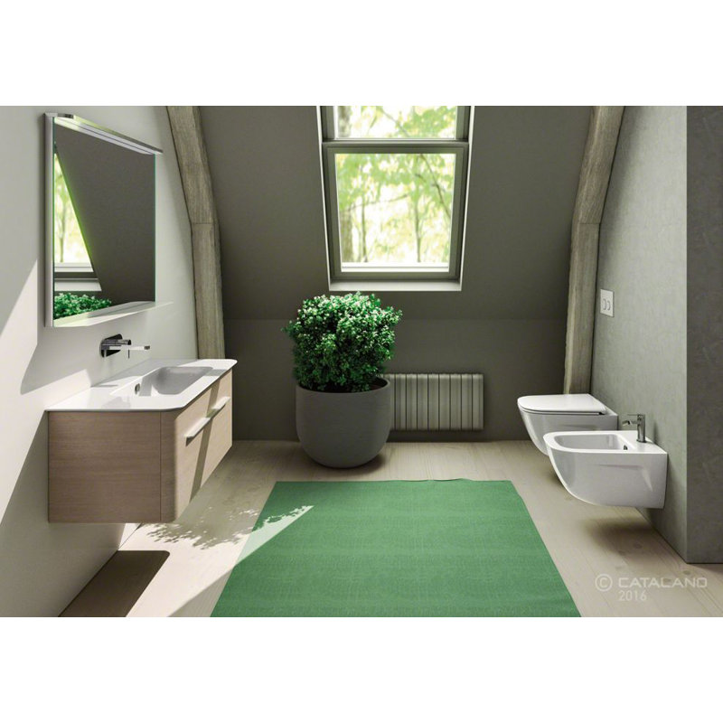 Lavabo de salle de bain à double fixation en argile verte 39 po, 0 trou