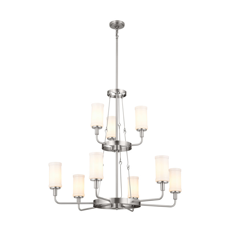Vetivene 9 - Light Steel Dimmable Chandelier, Classic Pewter