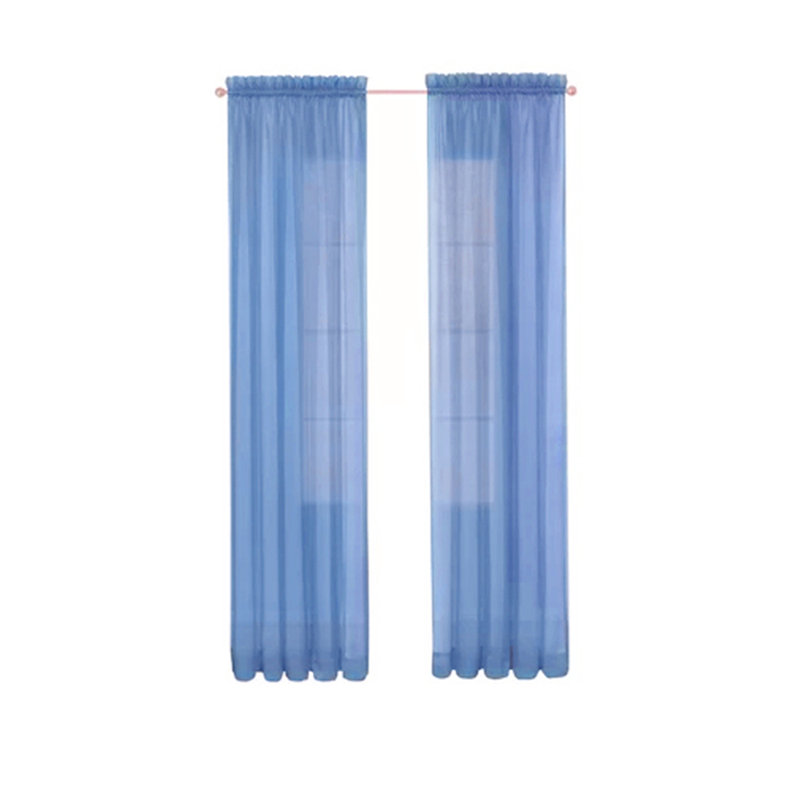 Panneau de rideau simple diaphane Kennedi, Bleu, l 80 po x L 98 po
