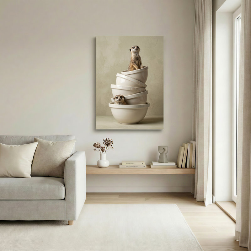 Suricate, impression d'art sur toile, ensemble de 1, Toile tendue, H 24 po x l 18 po