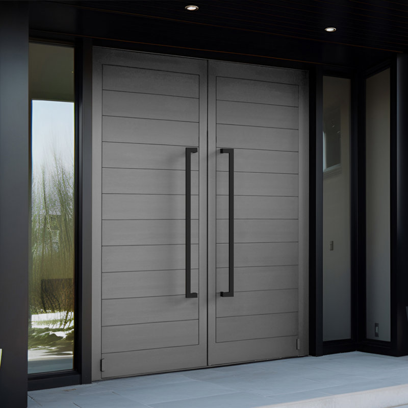 Matte Black Push/Pull Door Handle, 48" H x 3.65" W x 2.5" D