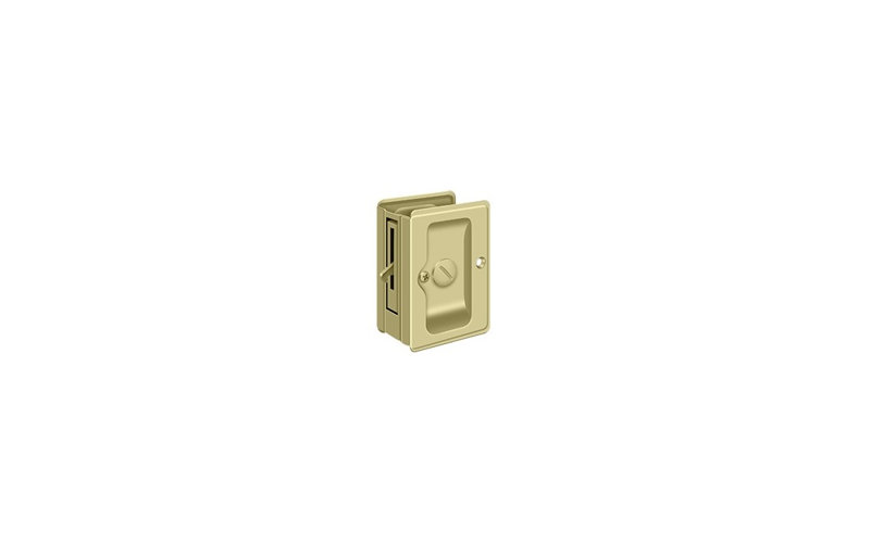 Deltana SDLA325U3-UNL HD Pocket Lock, Adjustable, 3-1/4" x 2-1/4" Privacy in Unlacquered Brass