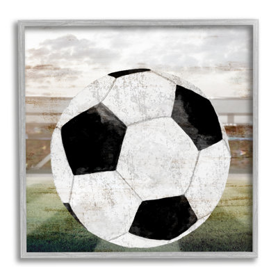 «Rustic Soccer Ball Field» encadré sur bois par Kim Allen
