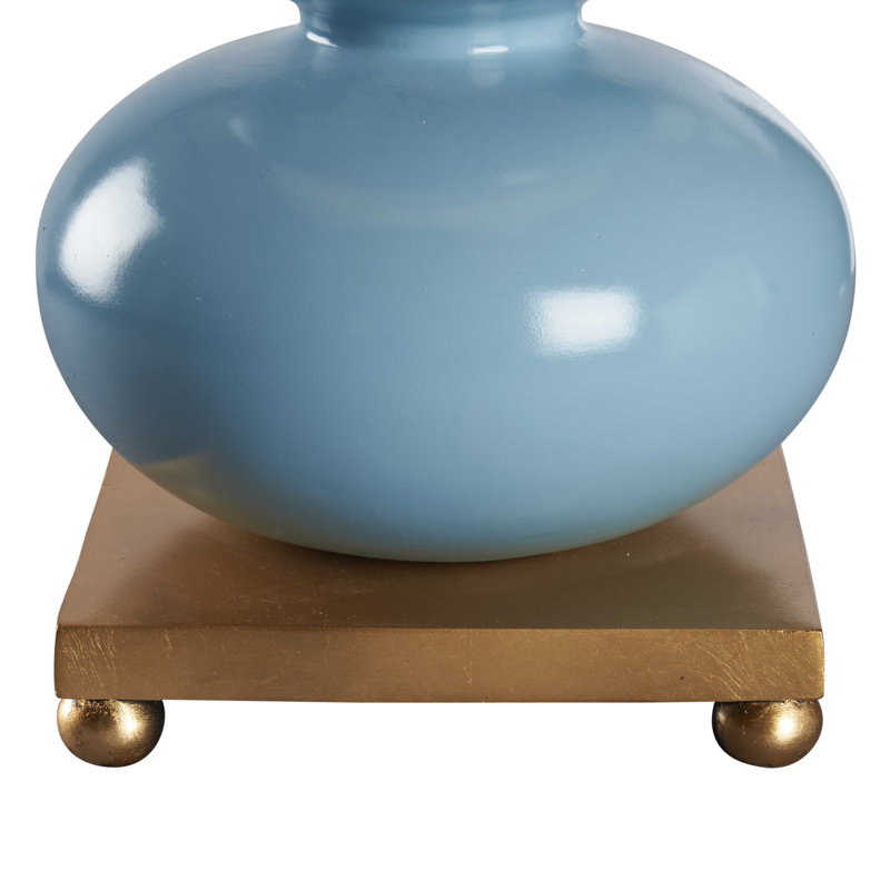 Whitney Lamp - Sky Blue, Blue/Antique Gold Leaf