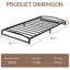 Structure de lit plateforme simple en métal à profil bas de 6 po de taille simple TG, conception en arche, support robuste pouvant supporter 1000 lb, aucun sommier requis, rangement sous le lit, assemblage facile, noir