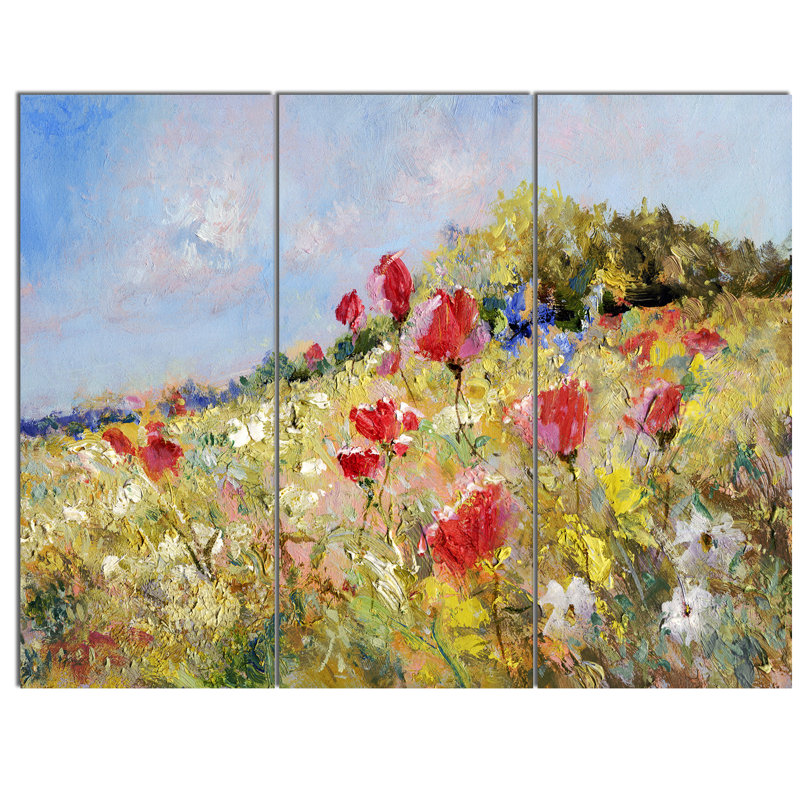 « painted », ensemble de 3 reproductions de photos sur toiles tendues "" "painted on summer pâturage"
