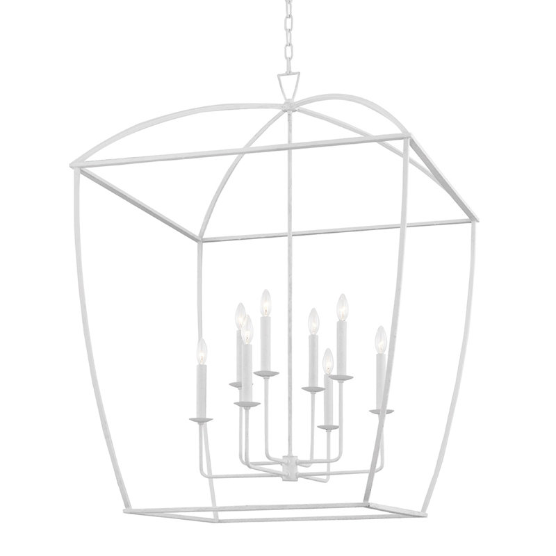 Bryant 8 - Light Chandelier, White Plaster, 98.25" H x 44.25" W x 34" D