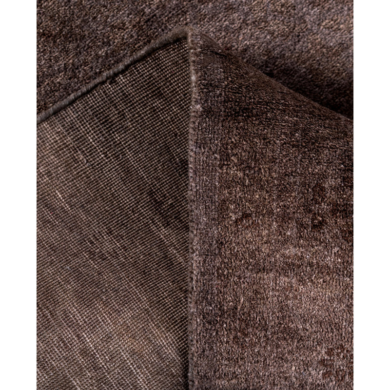Overdyed Hand-Knotted Wool Modern-Contemporary Brown Runner 2' 7" x 10' 2"