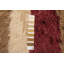 Tapis rayé en laine noué à la main de 5 pi x 8 pi bleu clair / rouge / brun