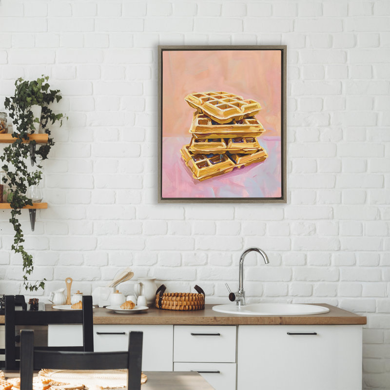 Cadre flottant Stack of Fluffy Waffles, design par The Prints Vibe, 21 x 17, Montalcino Elm Floater Framed
