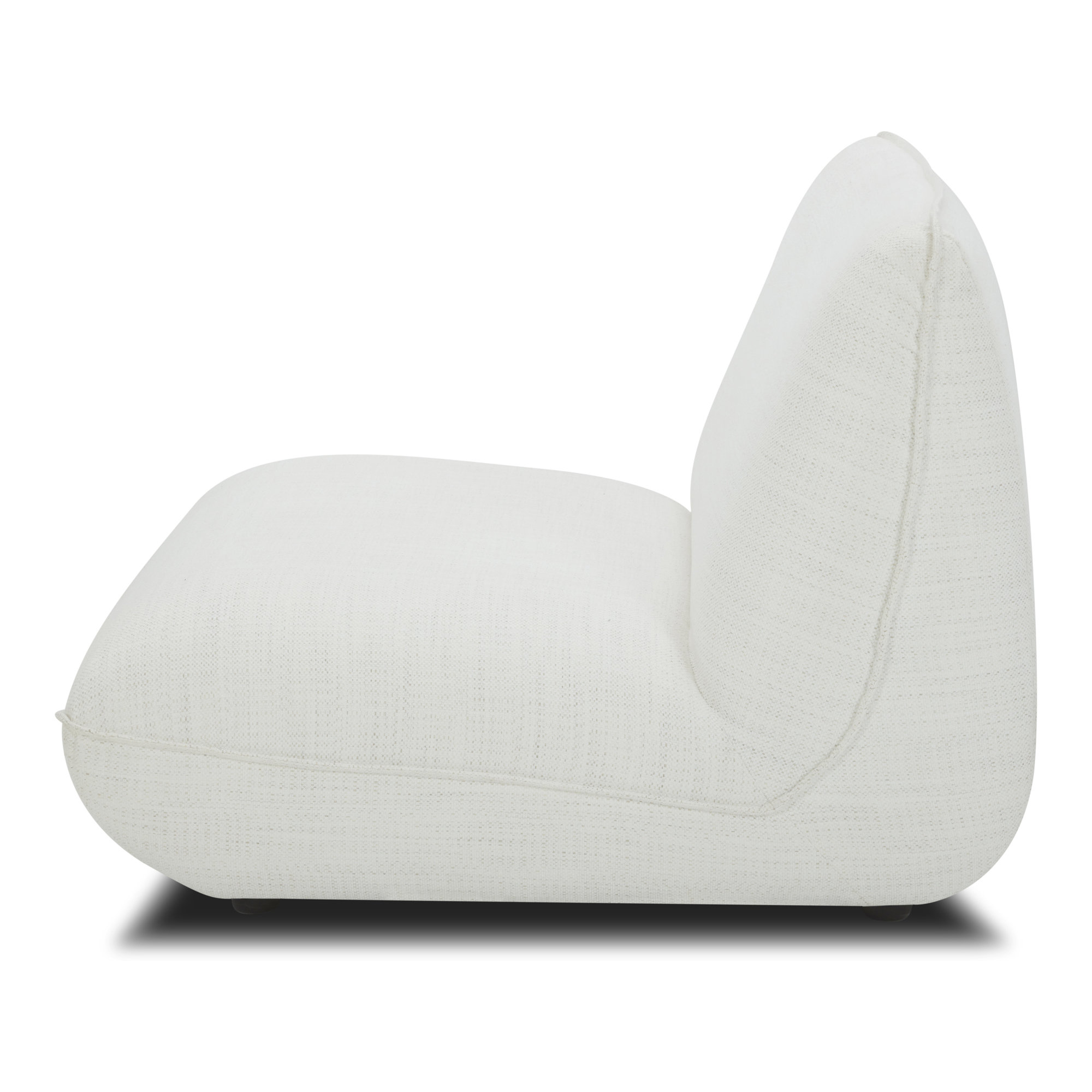 Douglass Upholstered Slipper Chair, White Polyester Blend