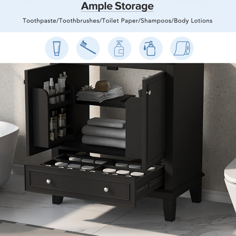 30" W x 18.3" D x 34.05" H Single Bathroom Vanity
