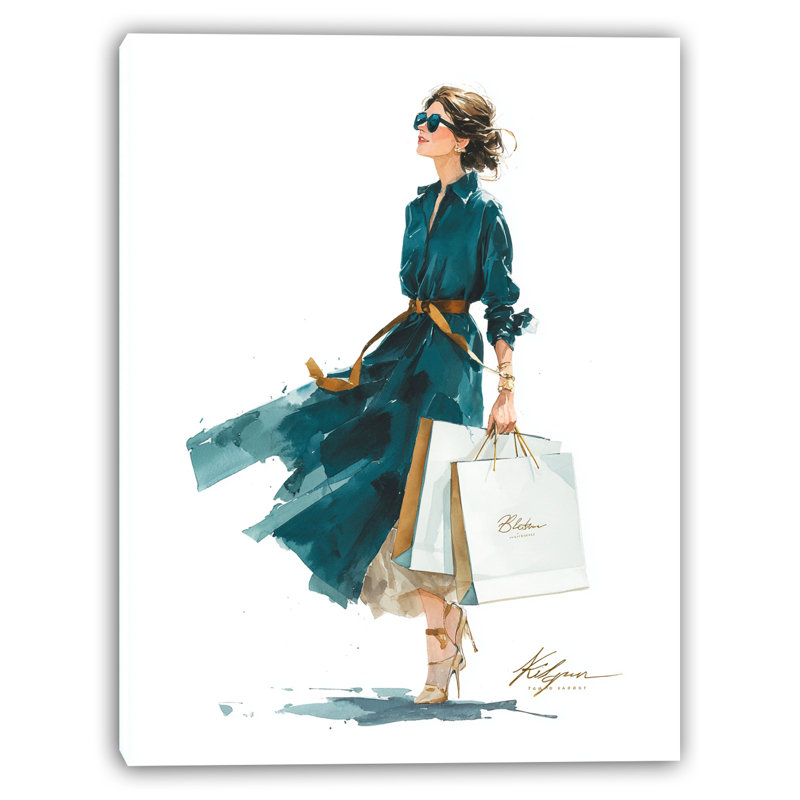 Elegant Stride Wrapped Canvas Wall Art