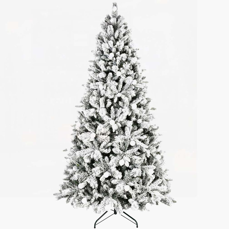 7.5ft Flocked Christmas Tree with LED Lights, 7.5' H
