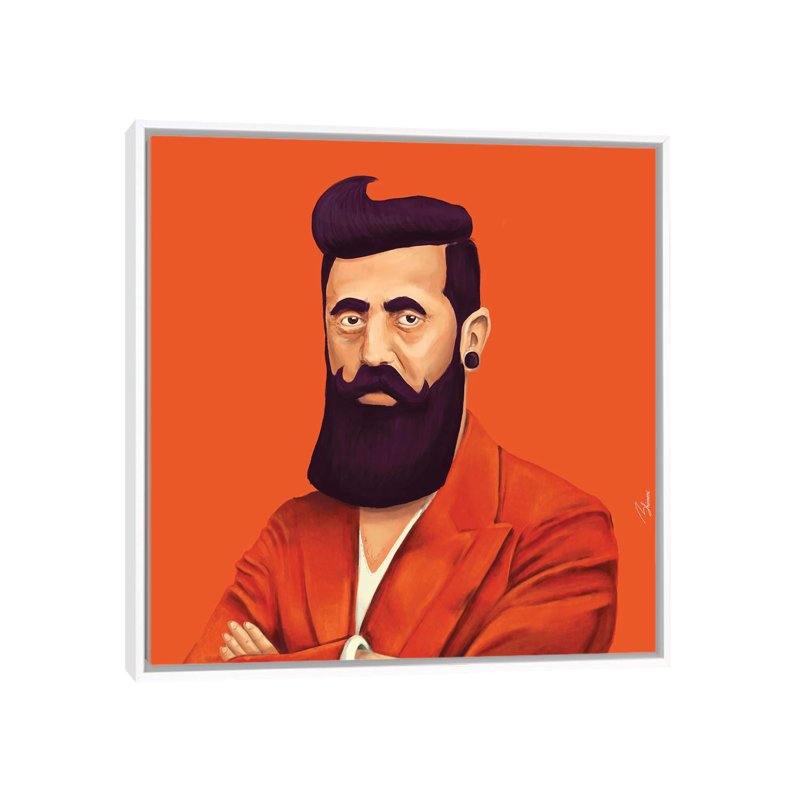 Benjamin Zeev Herzl, White Floater Framed Canvas, 26" H x 26" W x 1.5" D, No Mat