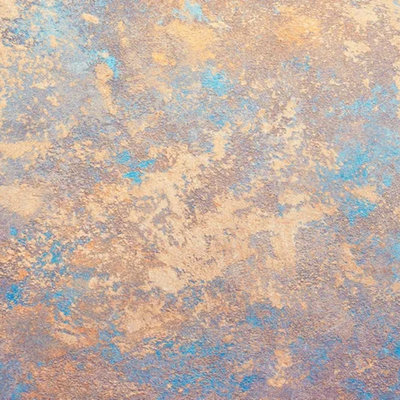 Murale patinée rustique bleu doré