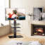 Meuble télé pivotant avec support pour téléviseurs de 37 à 75 po, meuble télé universel avec base en verre trempé noir pour écrans plats et courbés