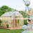 Greenhouse for Outdoor with Door, Green House with Polycarbonate Panel & Adjustable Roof Vent & Ground Nails-124022180-124022183
