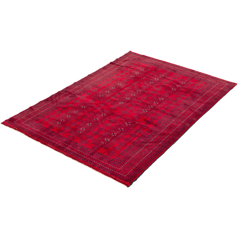 Tapis décoratif en laine noué à la main de conception unique 6 pi 3 po x 9 pi 4 po Cavon