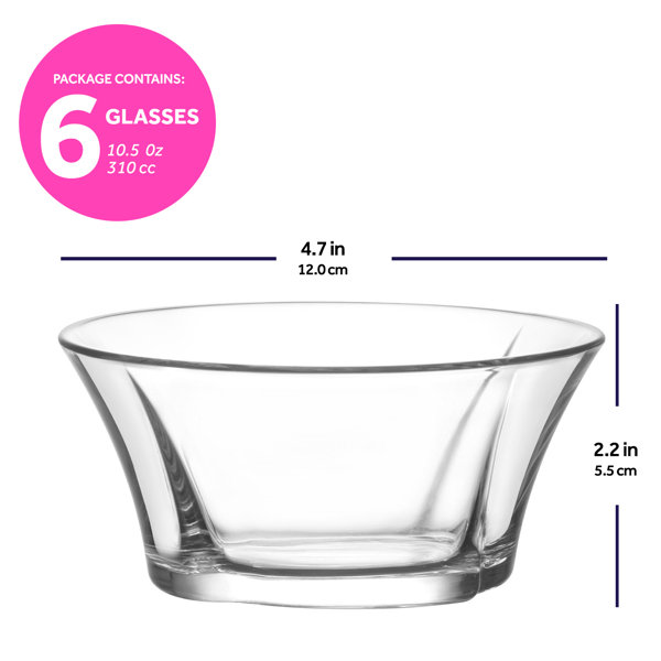Lav Karen 6-Piece Glass Serving Bowls Set, 10 oz