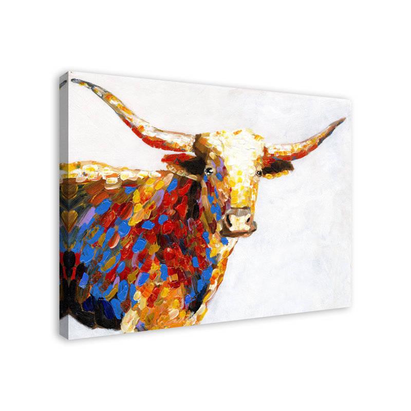 «Painterly Bull» - peinture sur toile tendue