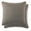 Ensemble de 2 taies décoratives matelassées à motif carré en microfibre brossé double face avec bords passepoilés Southano Fine Vilens, ensemble de 2, taupe foncé-399142816-399142846