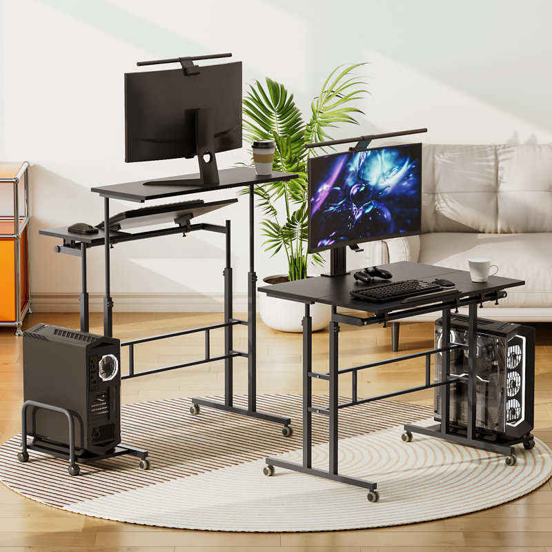 Palocz MDF Iron Standing Desk Computer Desk, Black
