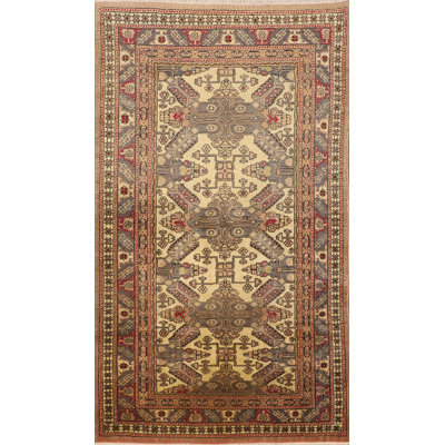Geometric Wool Anatolian Turkish Accent Rug 3x6