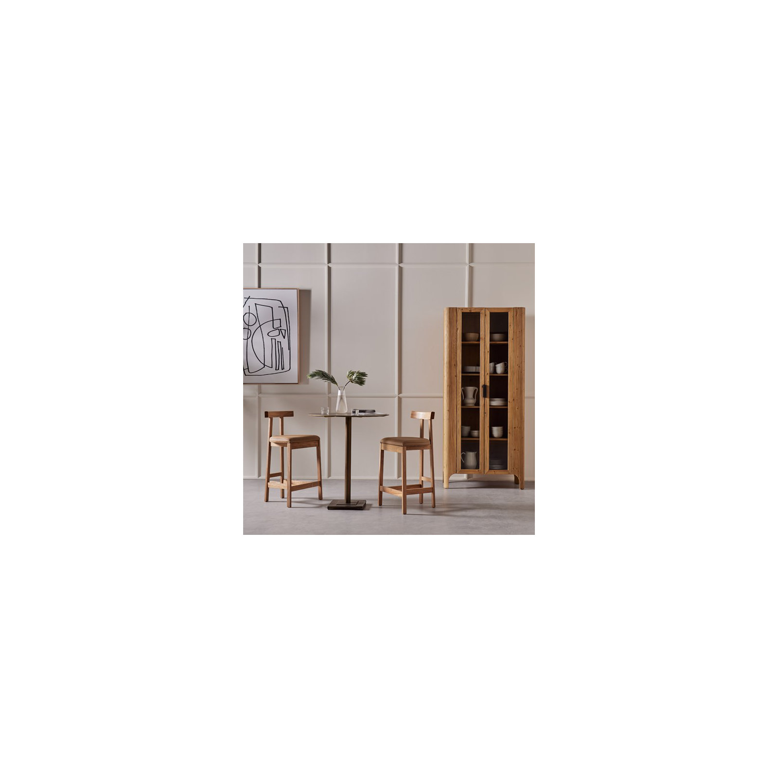 Seville Leather Bar & Counter Stool, Natural, Counter Stool (26” Seat Height)