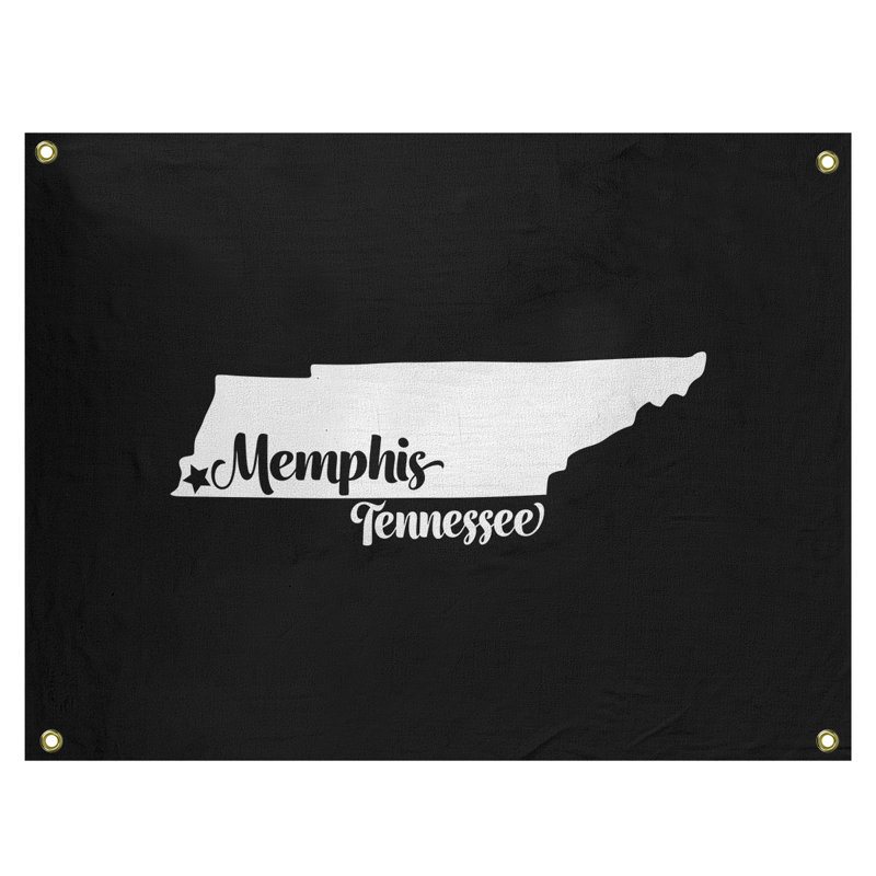 Tapisserie murale tennessee memphis, H 26 po x l 36 po, Noir